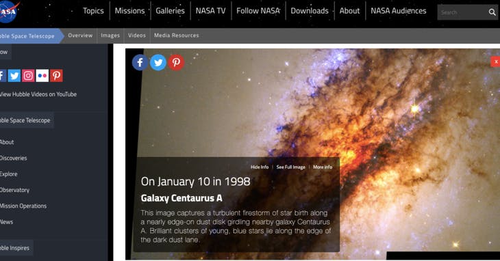 庆祝哈勃启用30年 NASA上线“生日宇宙”专题页面