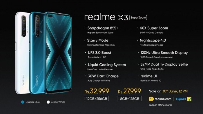 [图]realme在印度市场发布X3/X3 SuperZoom：骁龙855+处理器