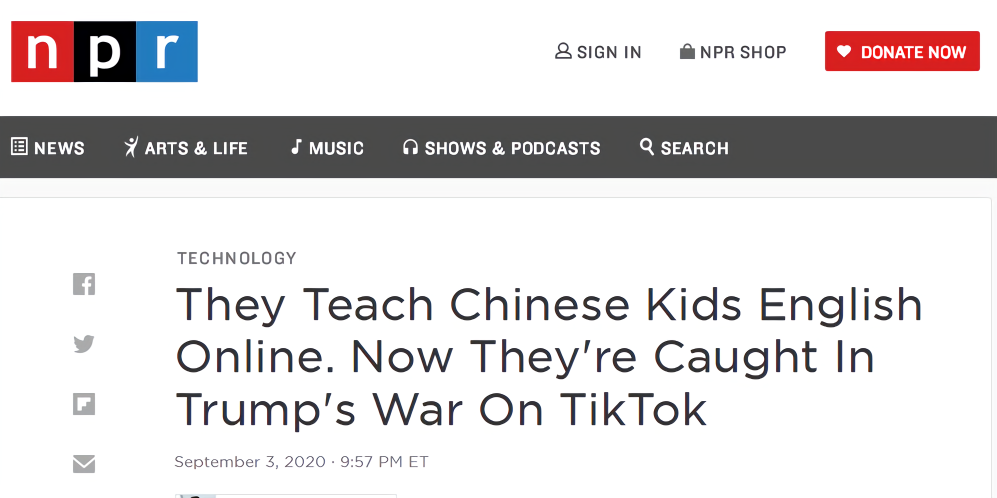 美媒：特朗普发起针对TikTok的战争 近4000美国教师成为受害者