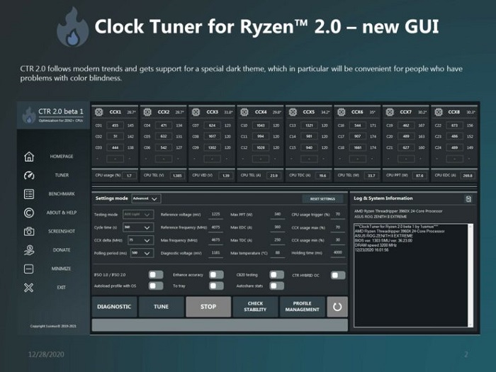 AMD处理器超频工具CTR 2.0预览：支持Zen 3锐龙5000系列CPU
