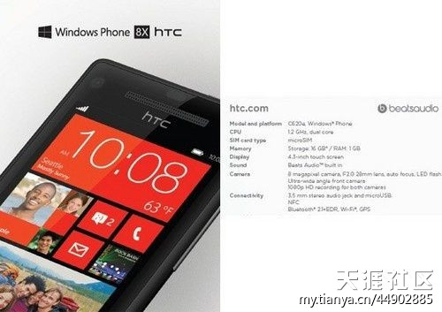 htc新款手机HTC Windows Phone 8X将于11月上市